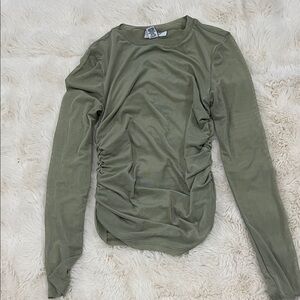 Elegant Olive Long Sleeve Women's Top